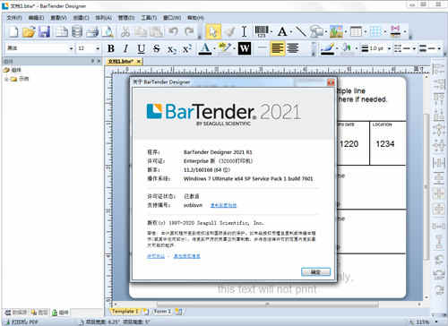 BarTender 2021破解版(附安装教程)下载 v11.2中文破解版