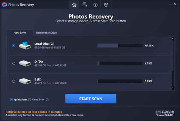 Systweak Photos Recoveryƽ v2.0.0.191Ƭָ