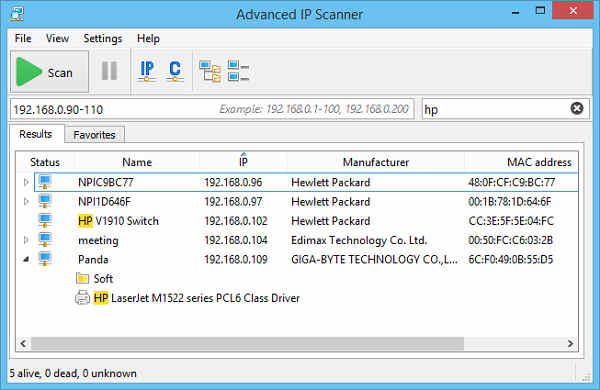 Advanced IP Scanner ipɨ蹤ɫİ v2.5.3850