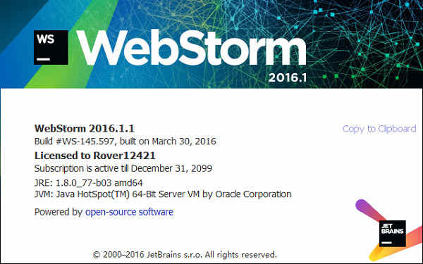 webstorm 12 webƽ v2016.1.1ƽ