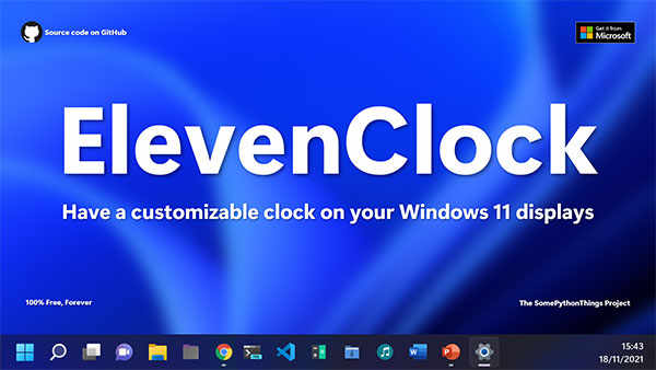 ElevenClock win 11桌面时钟官方版下载 v3.6.4正式版