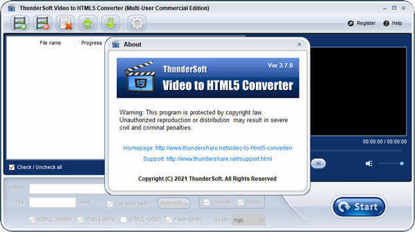 ThunderSoft Video to HTML5 Converter破解版（视频转html5格式）下载