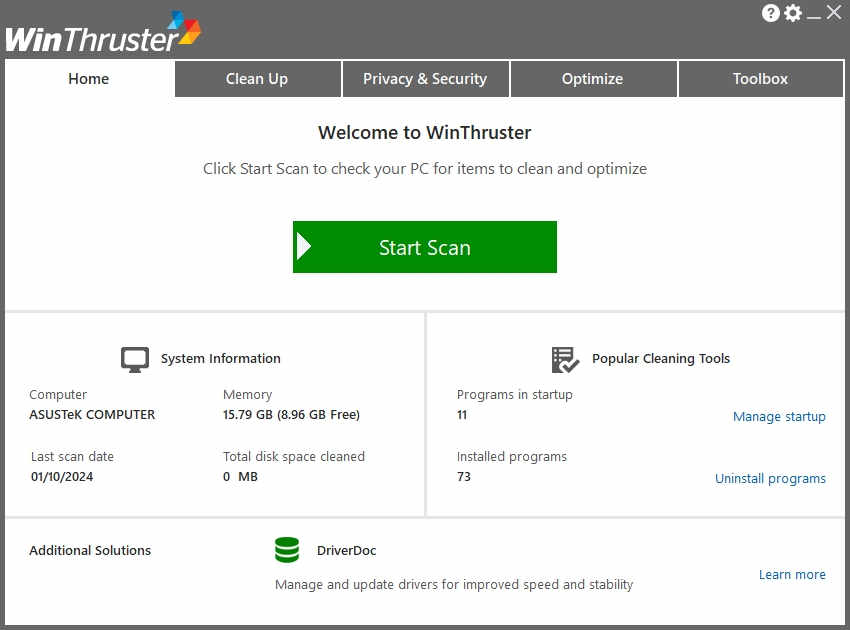 winthruster pro注册表清理工具下载 v7.5.0.0电脑版