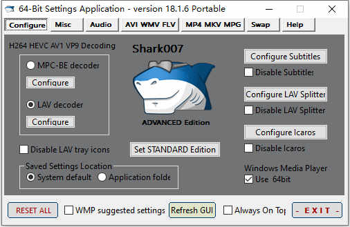 Shark007 ADVANCED Codecs视频解码器下载 ADVANCED Codecs(视频解码器) v18.1.6